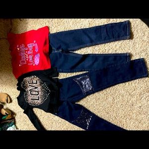 Girls size 4 outfits, two, size 4/5 four pieces